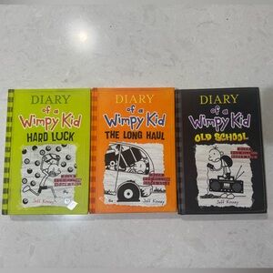 Bundle of 3 Diary of a Wimpy Kid by Jeff Kinney hardcover books 8, 9, 10
